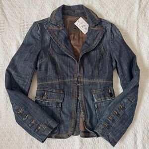 Y2K denim blazer jacket